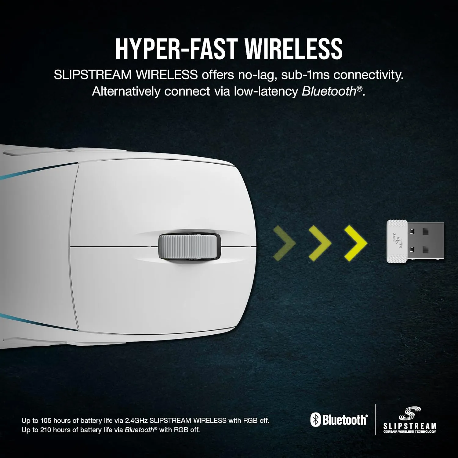 Corsair M75 Wireless RGB Lightweight FPS Gaming Mouse  26,000 DPI  Swappable Side Buttons  iCUE Compatible  PC  White