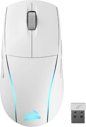 Corsair M75 Wireless RGB Lightweight FPS Gaming Mouse  26,000 DPI  Swappable Side Buttons  iCUE Compatible  PC  White