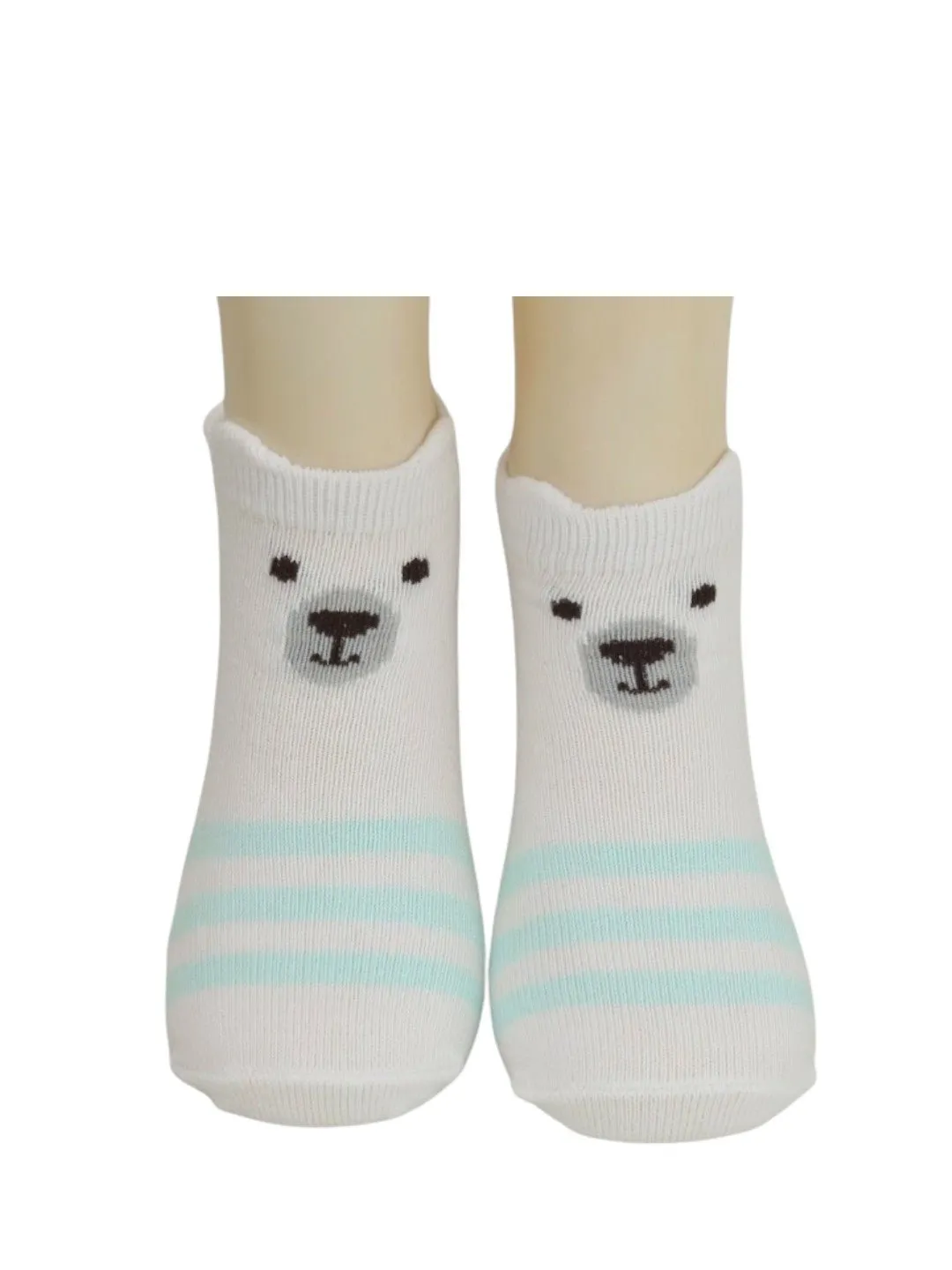 Cozy Polar Bear and Playful Walrus Combo  Socks  for Boys- White & Grey