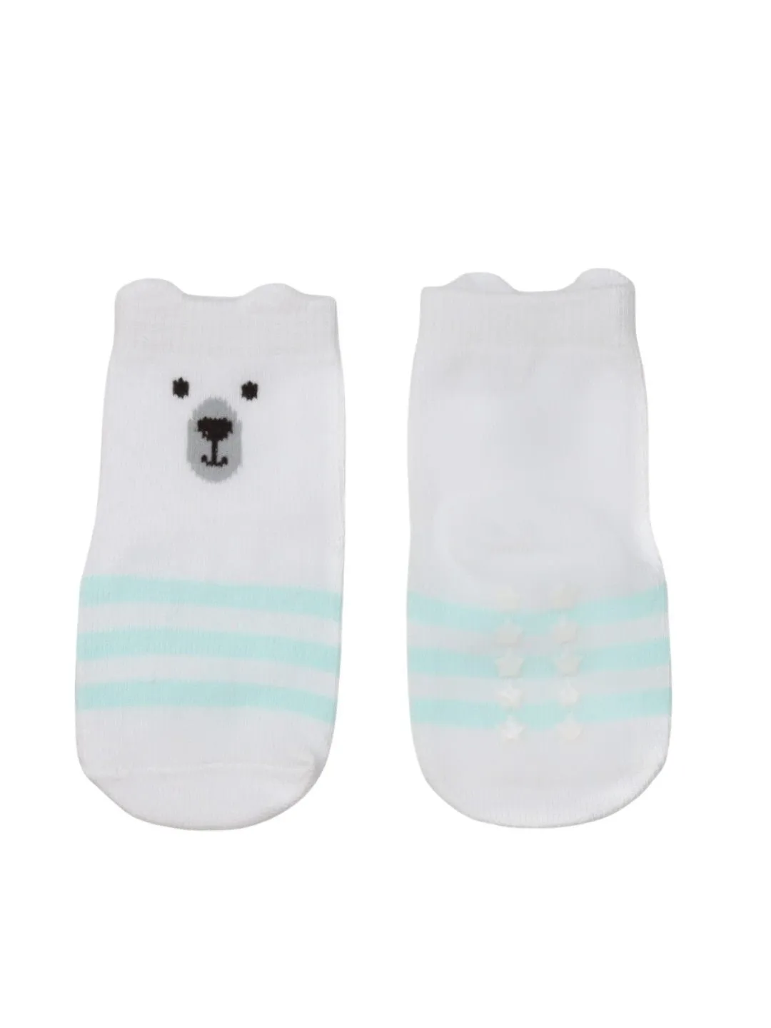 Cozy Polar Bear and Playful Walrus Combo  Socks  for Boys- White & Grey