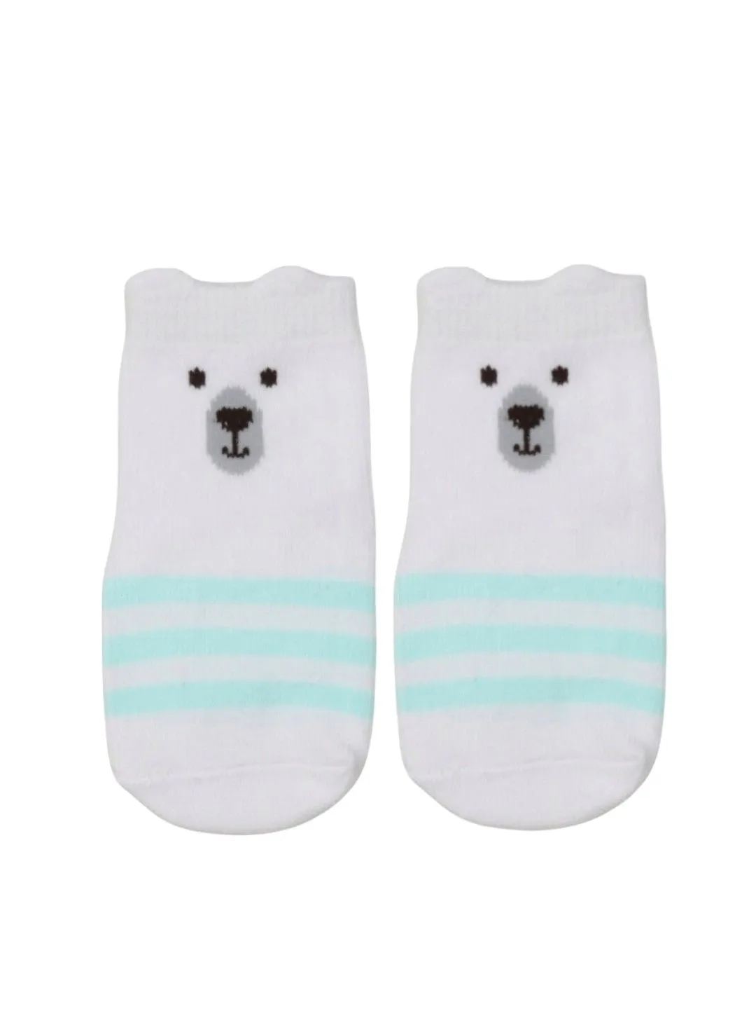 Cozy Polar Bear and Playful Walrus Combo  Socks  for Boys- White & Grey