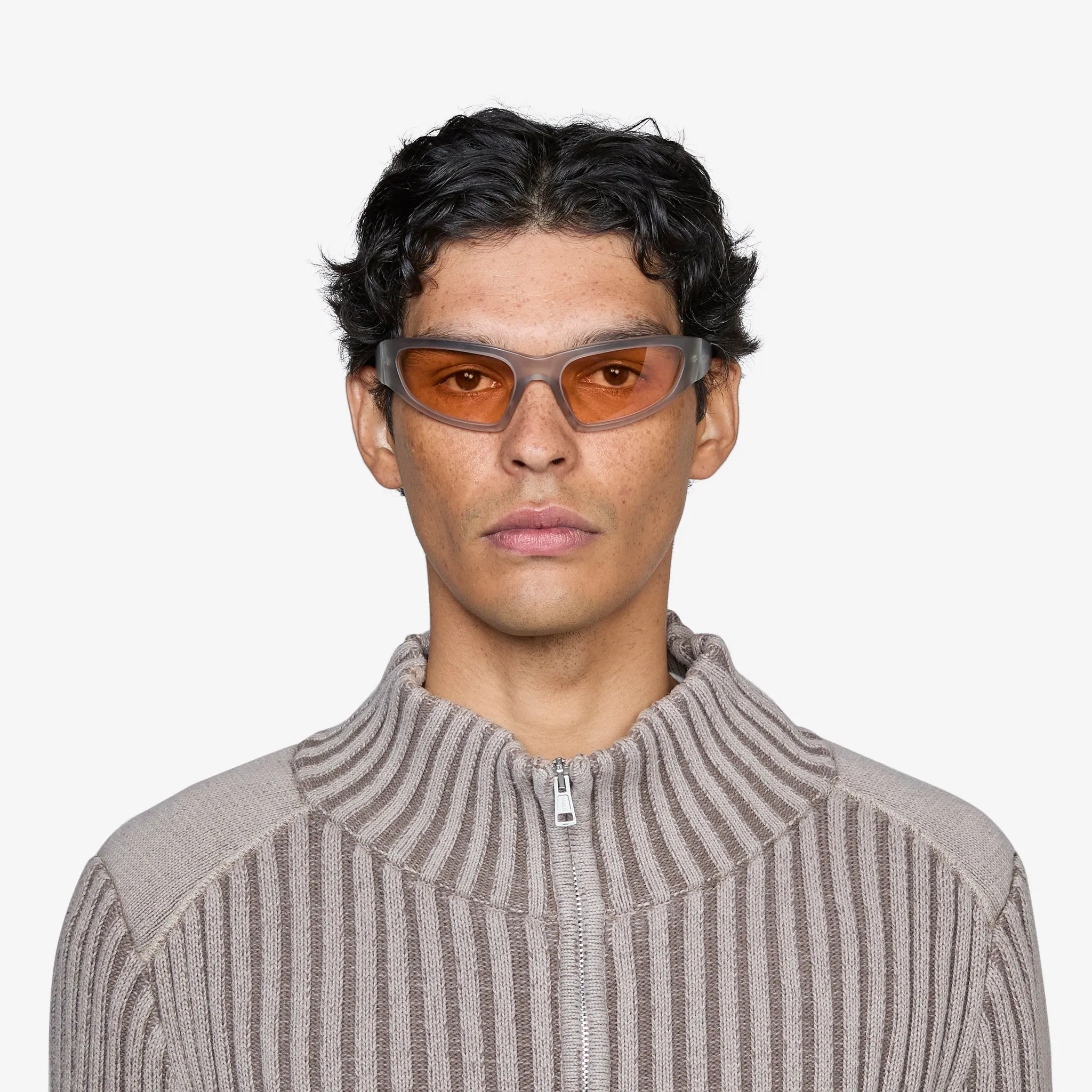 Crow Matte Grey | Orange Solid Lens