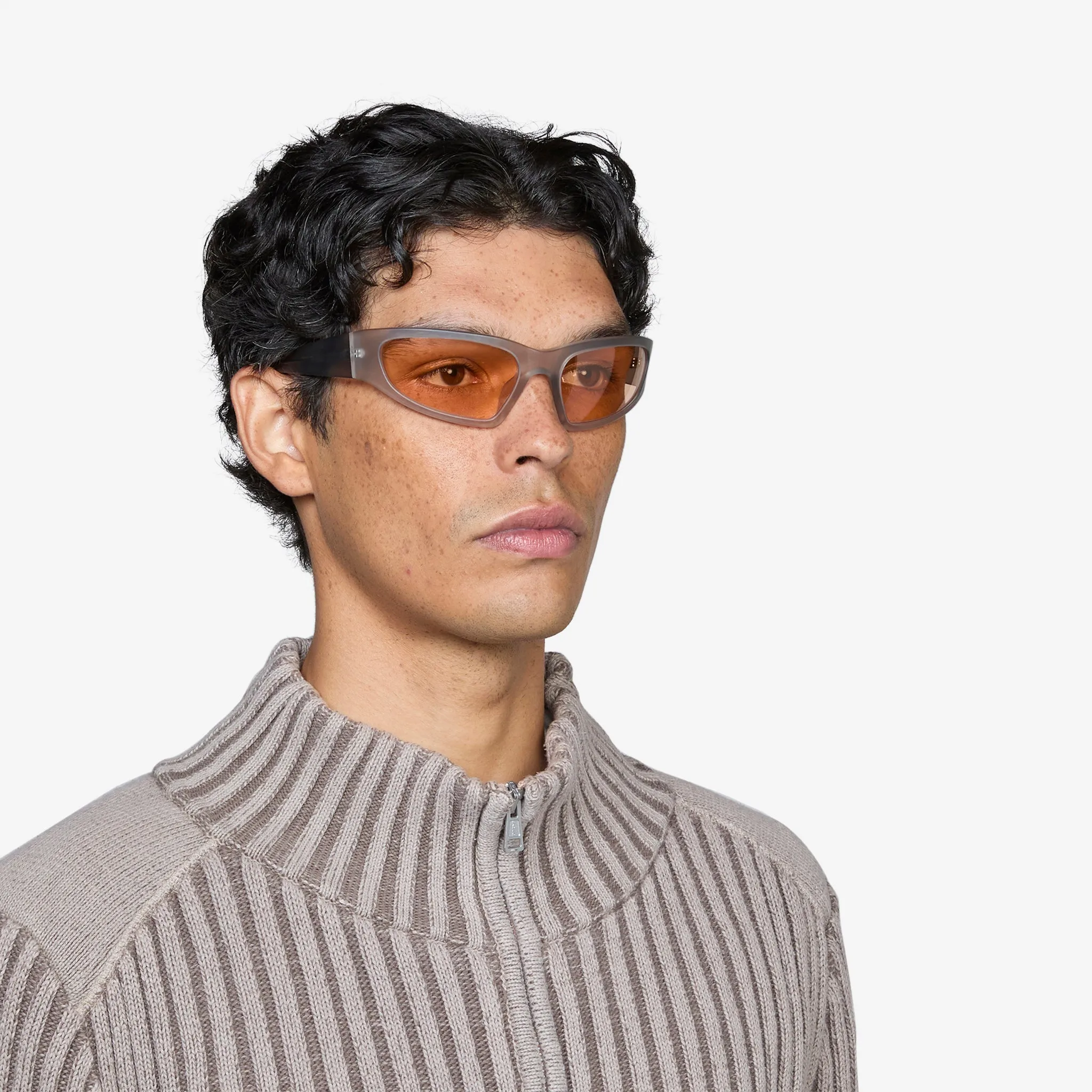 Crow Matte Grey | Orange Solid Lens