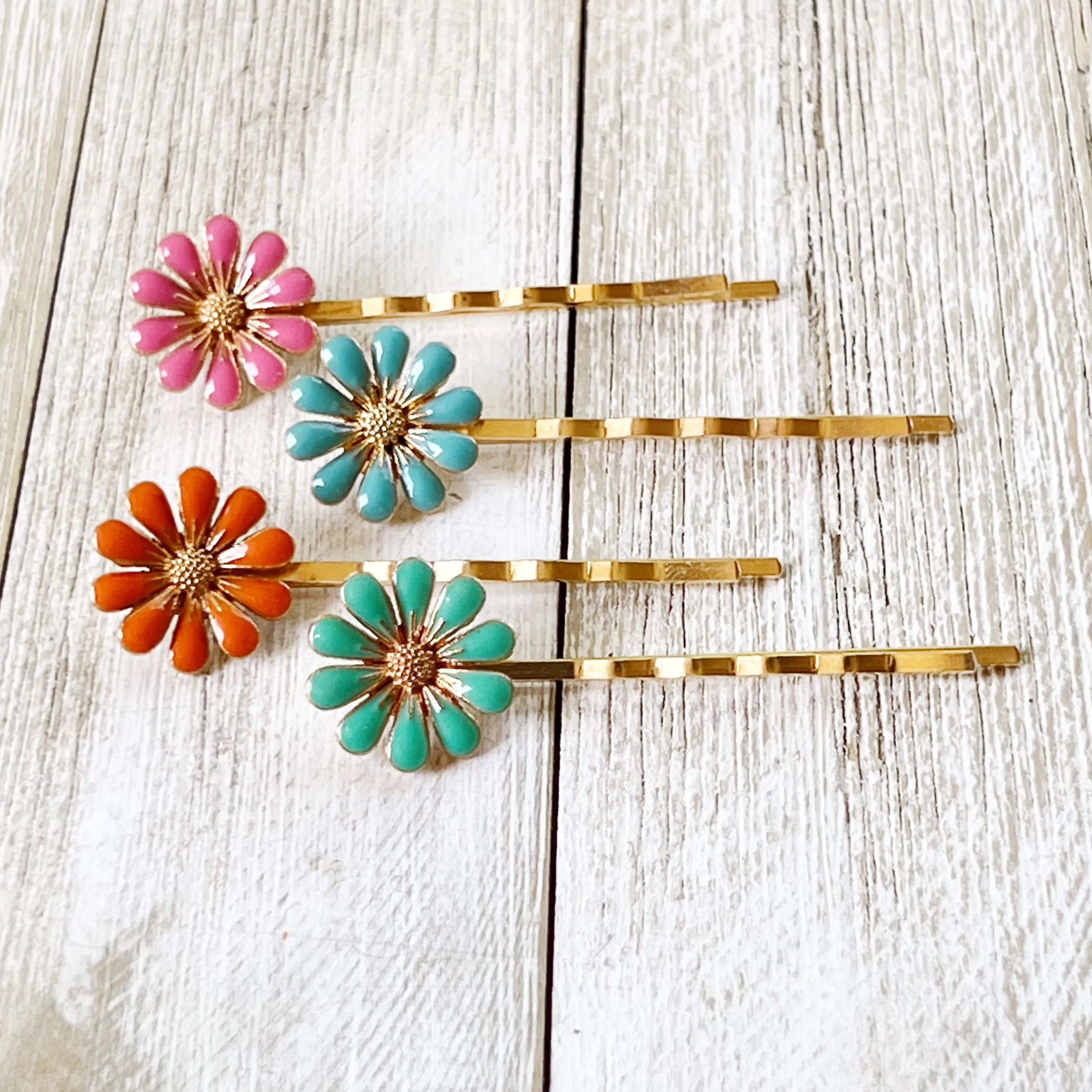 Decorative Enamel Wildflower Hair Pins - Delicate Floral Accessories
