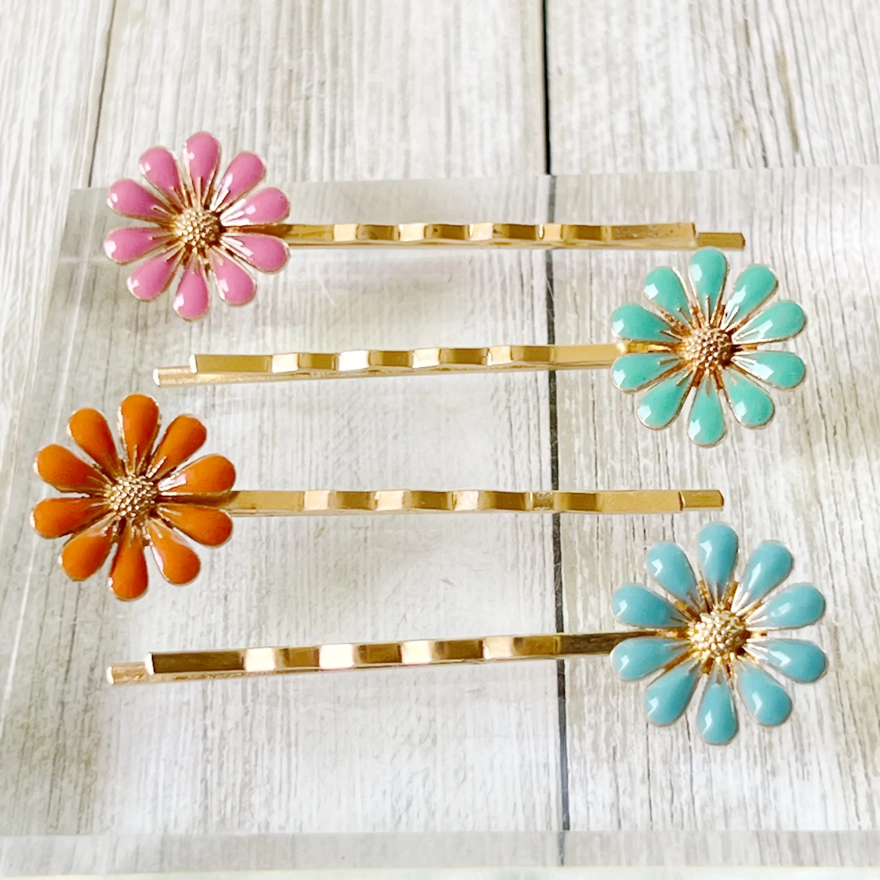 Decorative Enamel Wildflower Hair Pins - Delicate Floral Accessories