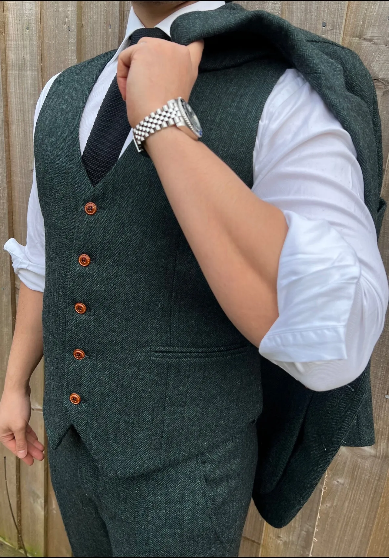 Derby Green 3 Piece Tweed Men's Suit