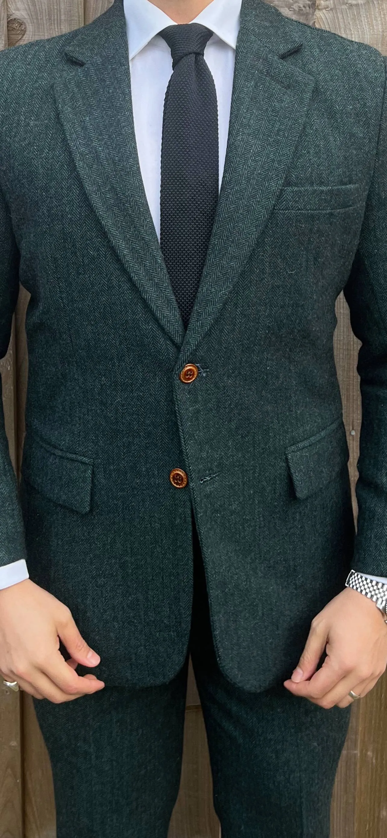 Derby Green 3 Piece Tweed Men's Suit