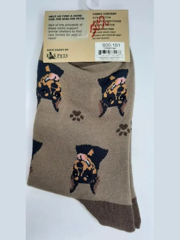 Doberman-Brown Unisex Sock-800-101