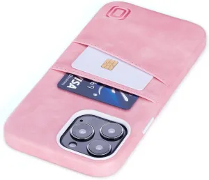 Dockem Wallet Case: iPhone 13 Pro Max Magnetic Mount, 2 Card Pockets, Premium Synthetic Leather - Pink