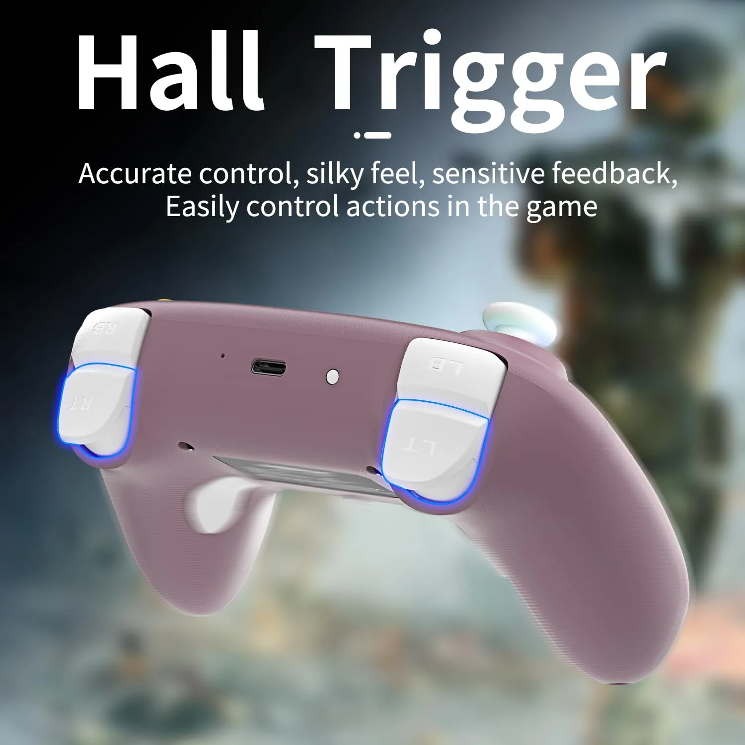 Doriteney RG P01 Wireless Gaming Controller Compatible with Switch Game Controllers RG P01 2.4G Controller Gamepad for Bluetooth/PC/Steam/iOS/Android/Switch Hall Effect RGB Lights