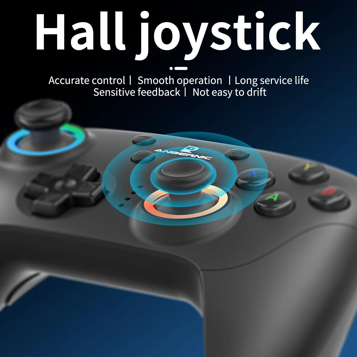 Doriteney RG P01 Wireless Gaming Controller Compatible with Switch Game Controllers RG P01 2.4G Controller Gamepad for Bluetooth/PC/Steam/iOS/Android/Switch Hall Effect RGB Lights