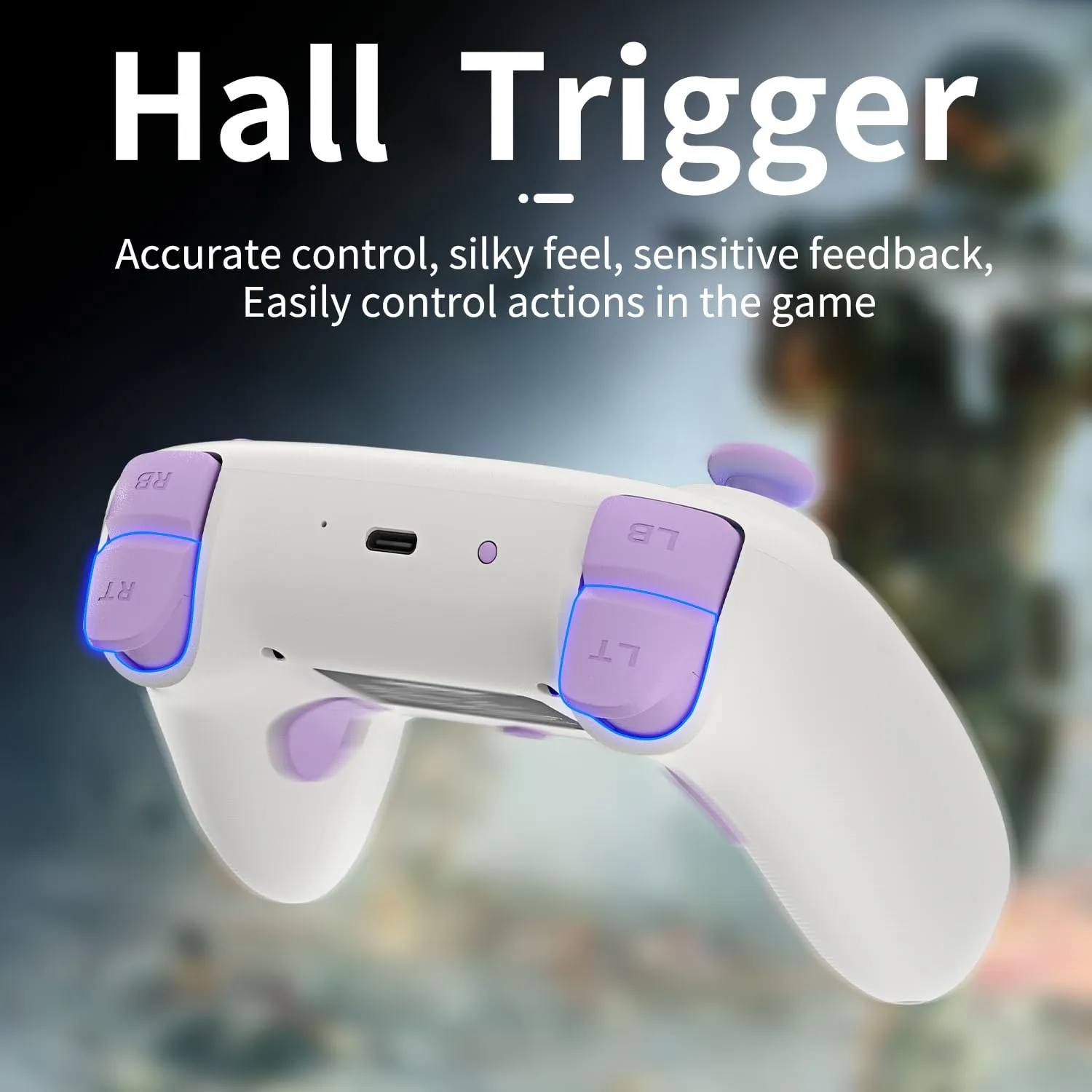 Doriteney RG P01 Wireless Gaming Controller Compatible with Switch Game Controllers RG P01 2.4G Controller Gamepad for Bluetooth/PC/Steam/iOS/Android/Switch Hall Effect RGB Lights