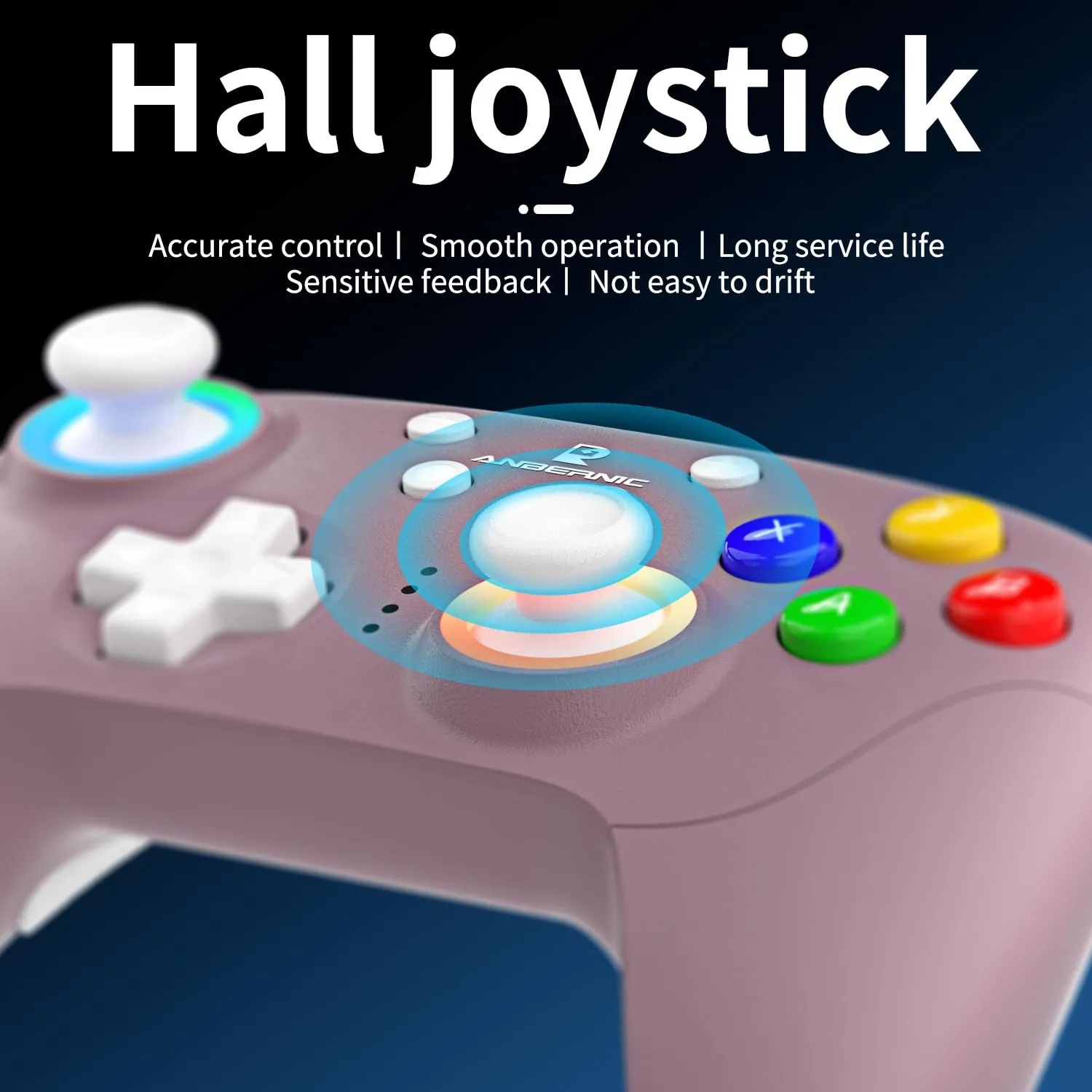 Doriteney RG P01 Wireless Gaming Controller Compatible with Switch Game Controllers RG P01 2.4G Controller Gamepad for Bluetooth/PC/Steam/iOS/Android/Switch Hall Effect RGB Lights