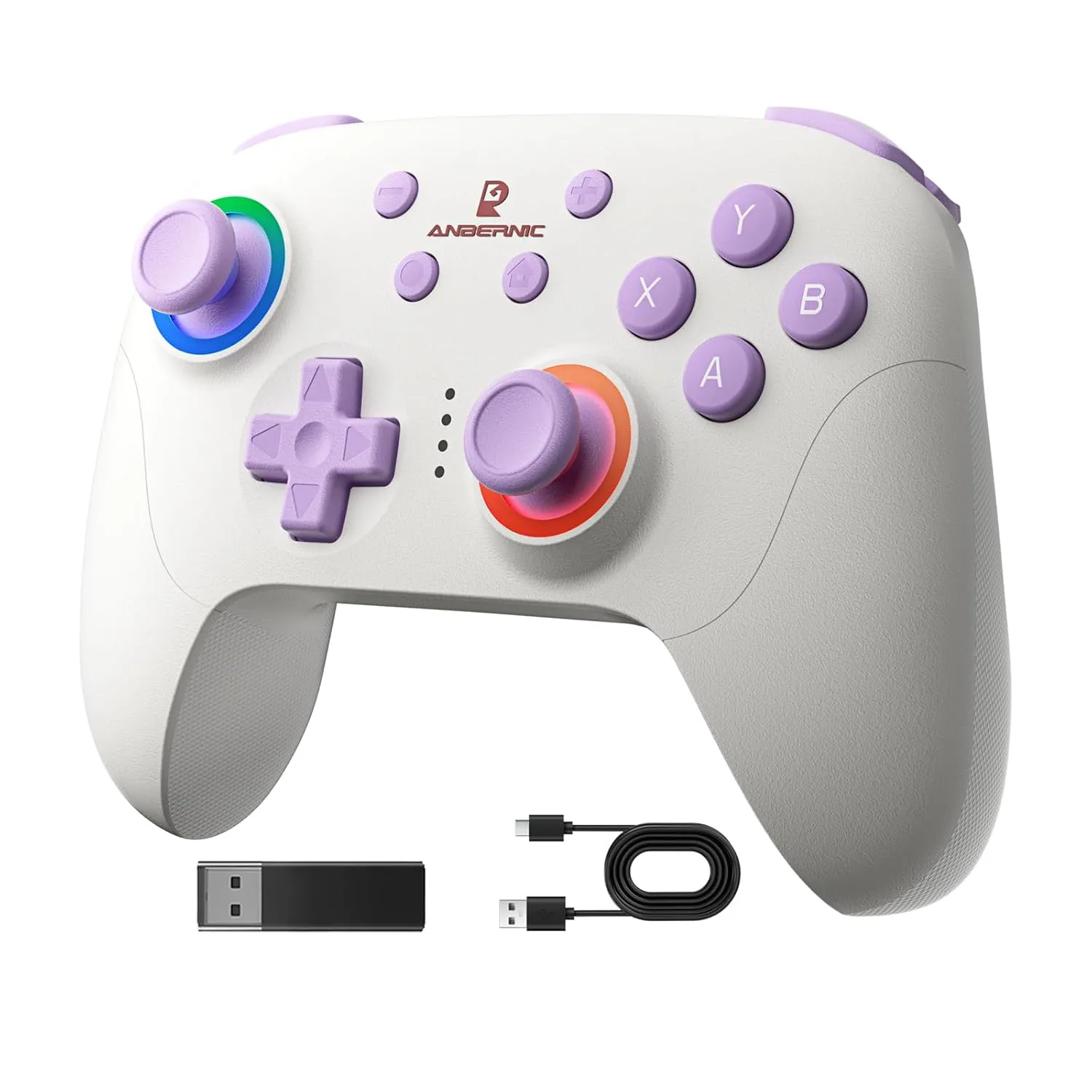 Doriteney RG P01 Wireless Gaming Controller Compatible with Switch Game Controllers RG P01 2.4G Controller Gamepad for Bluetooth/PC/Steam/iOS/Android/Switch Hall Effect RGB Lights
