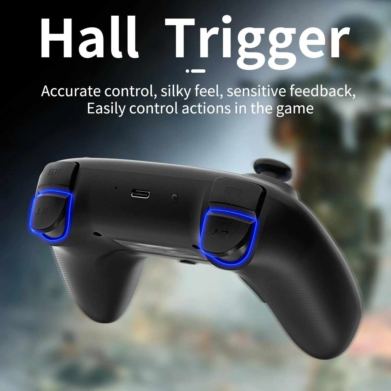 Doriteney RG P01 Wireless Gaming Controller Compatible with Switch Game Controllers RG P01 2.4G Controller Gamepad for Bluetooth/PC/Steam/iOS/Android/Switch Hall Effect RGB Lights
