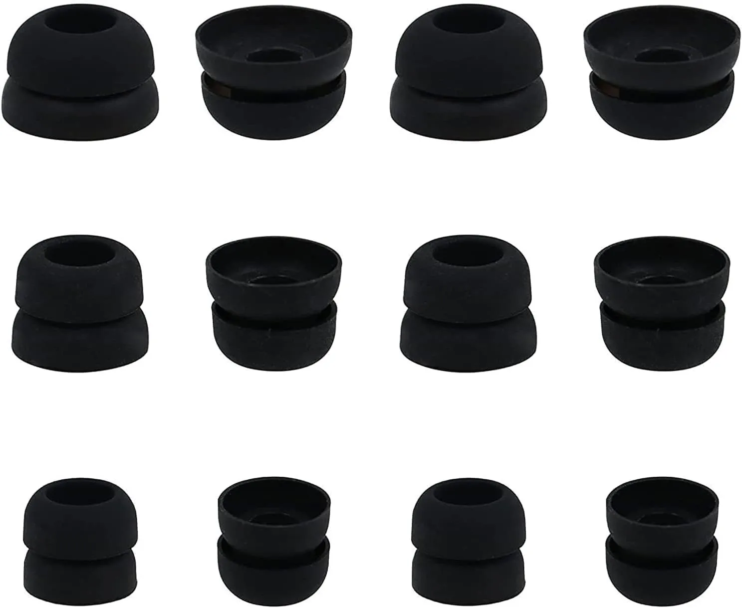 Double Flange Ear Tips Compatible with Beats Fit Pro, 6 Pairs S/M/L Sizes Soft Silicone Replacement Earbuds Tips Ear Tips Eartips Compatible with Beats Studio Buds & Fit Pro, Black 12