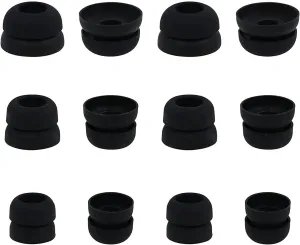 Double Flange Ear Tips Compatible with Beats Fit Pro, 6 Pairs S/M/L Sizes Soft Silicone Replacement Earbuds Tips Ear Tips Eartips Compatible with Beats Studio Buds & Fit Pro, Black 12
