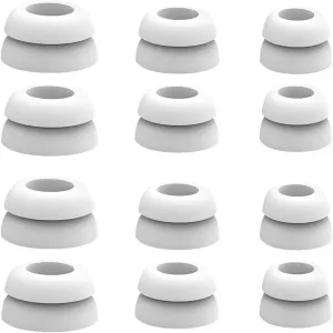 Double Flange Earbuds Tips Replacement, White, 6 Pairs (S, M, L) for Sony WF-1000XM5/1000XM4/Beats Earbuds, 5.0mm-7mm Nozzle, Anti-Slip, Noise Isolating, Washable