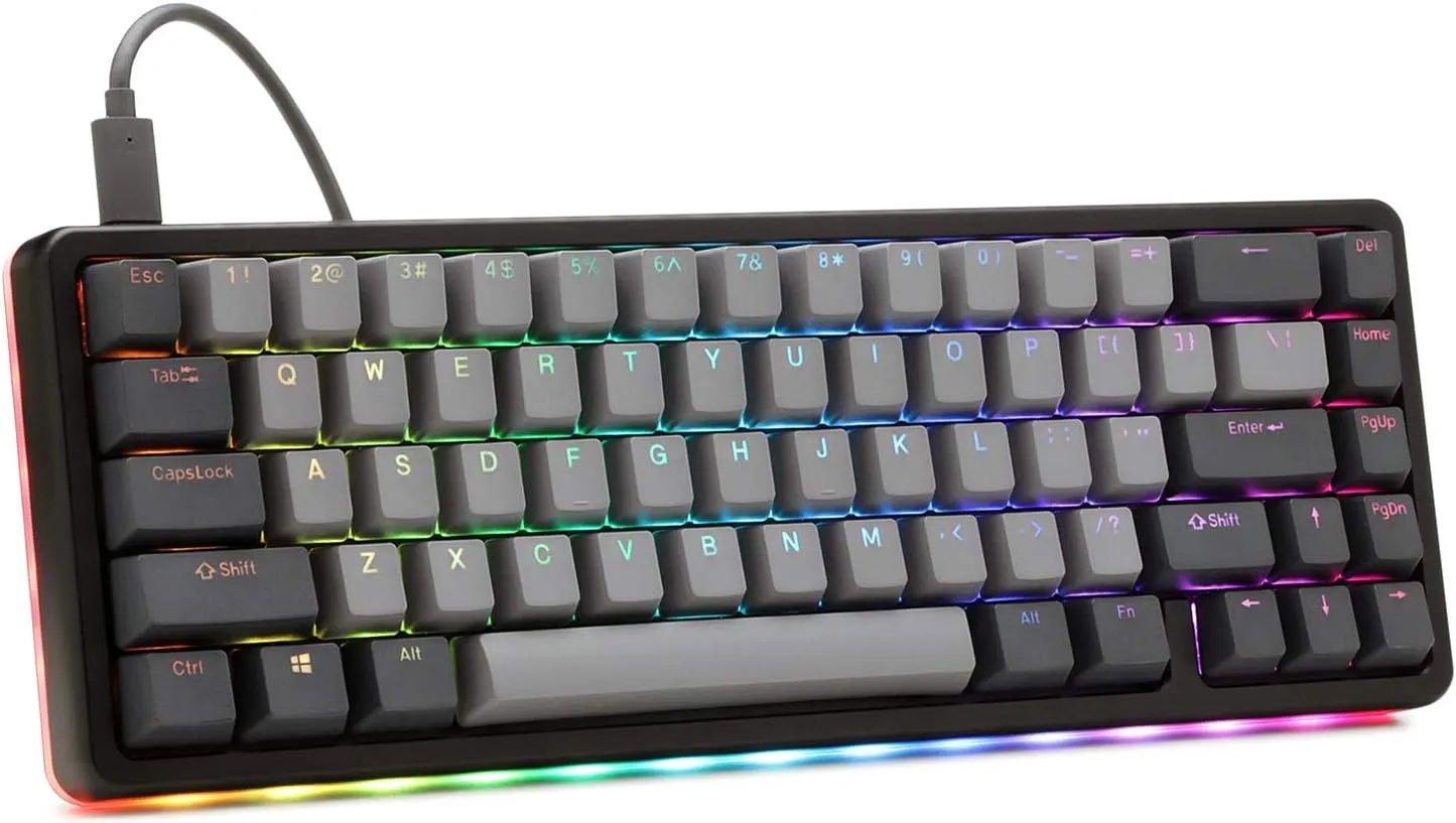 DROP ALT High-Profile Mechanical Keyboard  65% (67 Key) Gaming Keyboard, Hot-Swap Switches, Programmable Macros, RGB LED Backlighting, USB-C, Doubleshot PBT, Aluminum Frame (Halo True, Black)