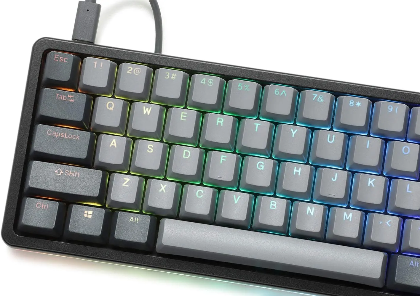 DROP ALT High-Profile Mechanical Keyboard  65% (67 Key) Gaming Keyboard, Hot-Swap Switches, Programmable Macros, RGB LED Backlighting, USB-C, Doubleshot PBT, Aluminum Frame (Halo True, Black)