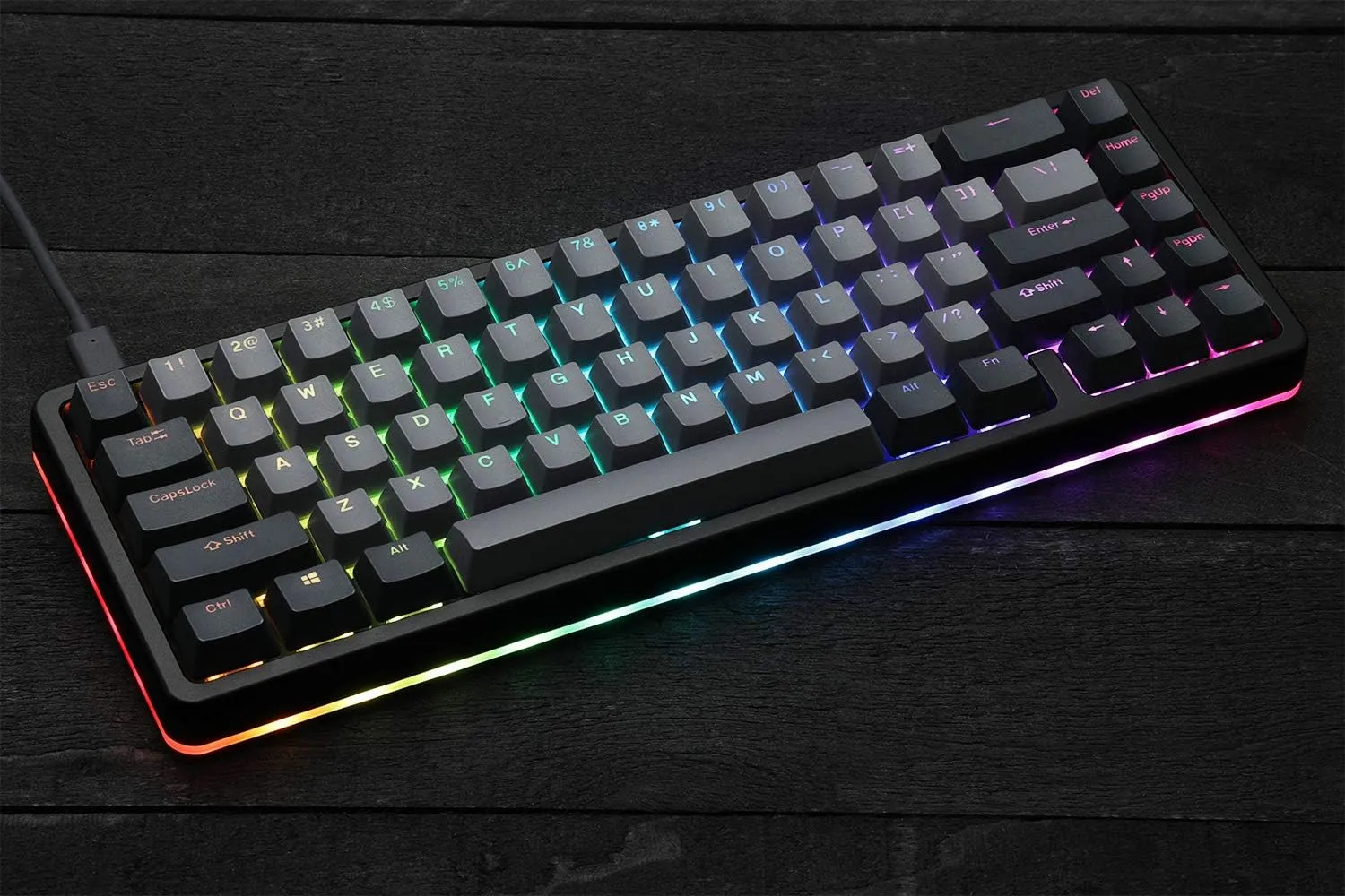 DROP ALT High-Profile Mechanical Keyboard  65% (67 Key) Gaming Keyboard, Hot-Swap Switches, Programmable Macros, RGB LED Backlighting, USB-C, Doubleshot PBT, Aluminum Frame (Halo True, Black)