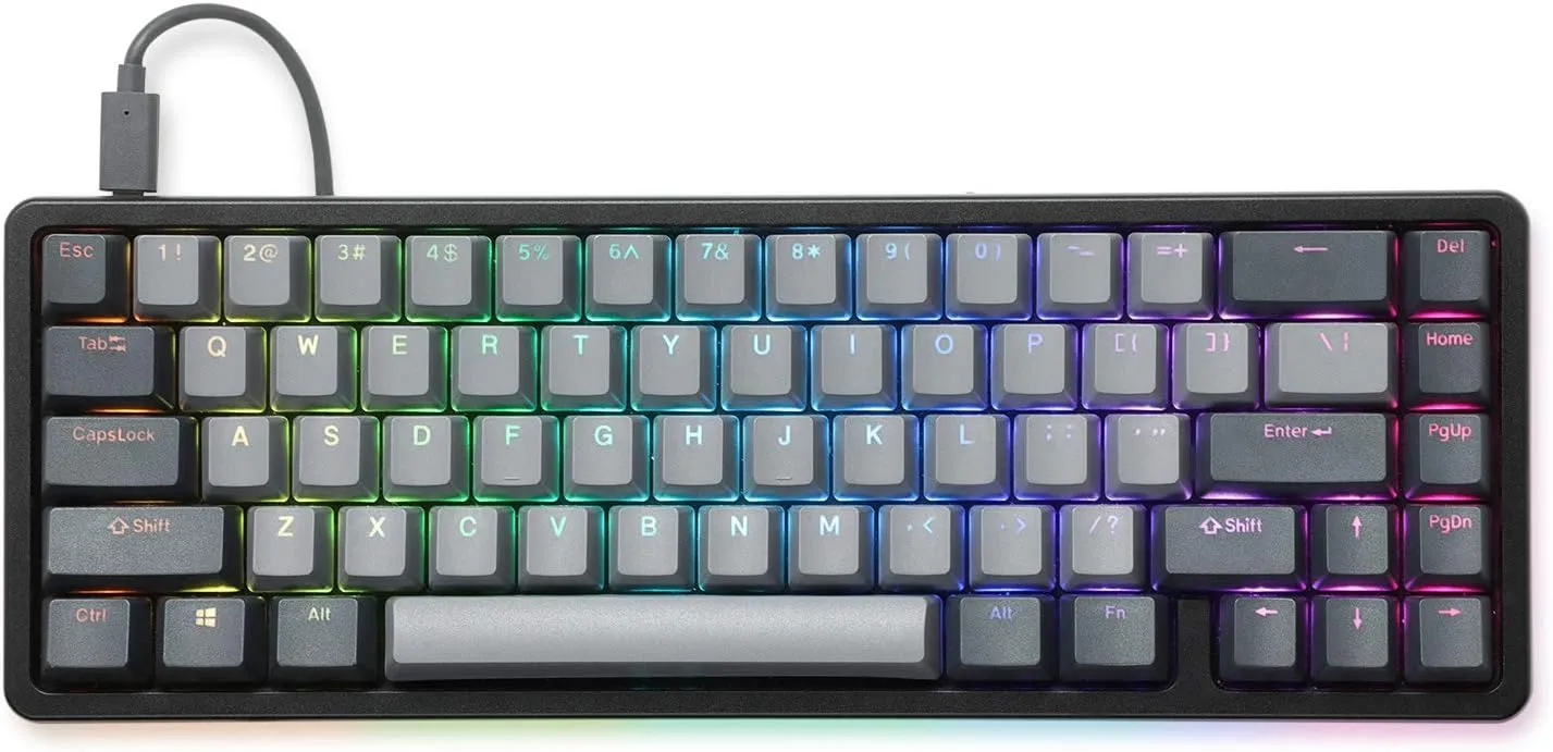 DROP ALT High-Profile Mechanical Keyboard  65% (67 Key) Gaming Keyboard, Hot-Swap Switches, Programmable Macros, RGB LED Backlighting, USB-C, Doubleshot PBT, Aluminum Frame (Halo True, Black)