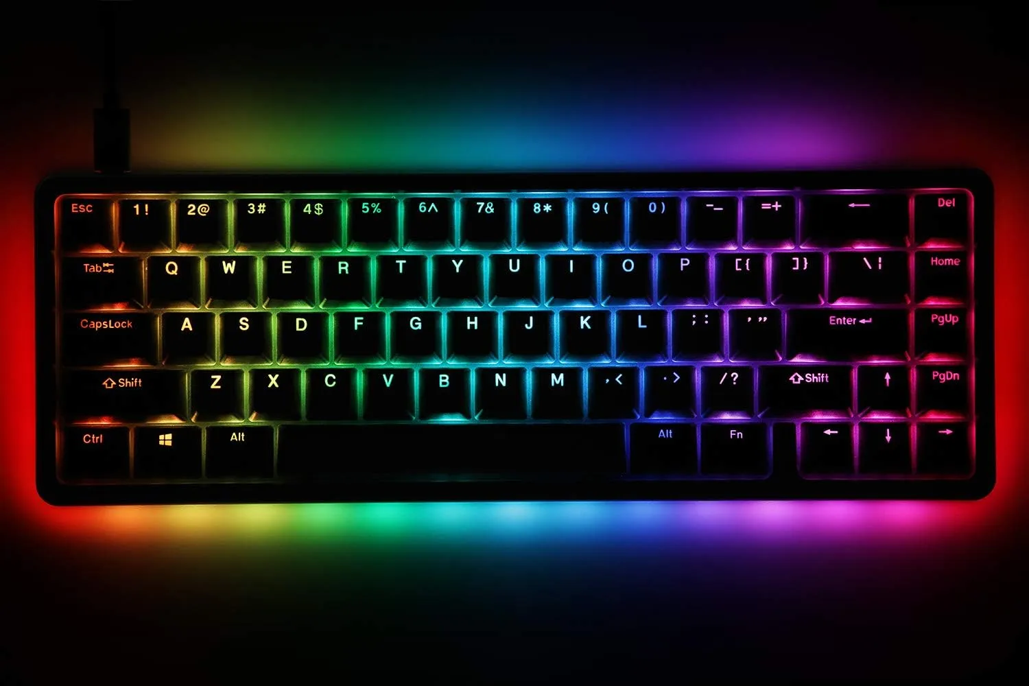DROP ALT High-Profile Mechanical Keyboard  65% (67 Key) Gaming Keyboard, Hot-Swap Switches, Programmable Macros, RGB LED Backlighting, USB-C, Doubleshot PBT, Aluminum Frame (Halo True, Black)