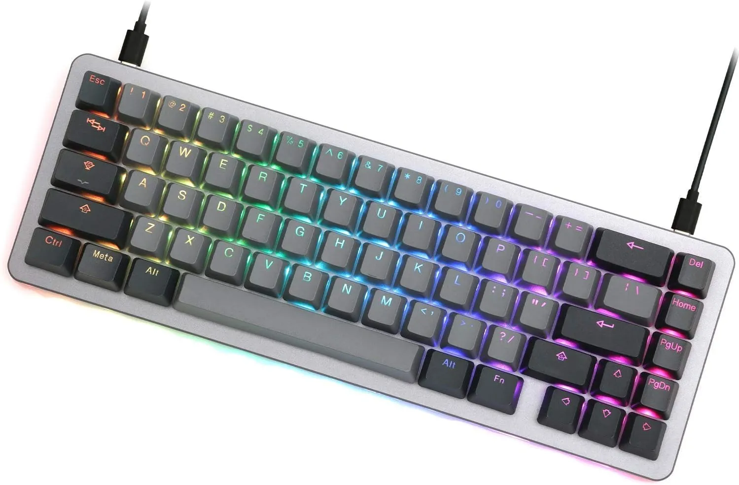 Drop ALT Mechanical Keyboard  65% (67 Key) Gaming Keyboard, Hot-Swap Switches, Programmable Macros, RGB LED Backlighting, USB-C, Doubleshot PBT, Aluminum Frame (Halo True, Gray)