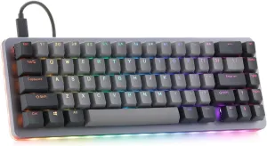 Drop ALT Mechanical Keyboard  65% (67 Key) Gaming Keyboard, Hot-Swap Switches, Programmable Macros, RGB LED Backlighting, USB-C, Doubleshot PBT, Aluminum Frame (Halo True, Gray)