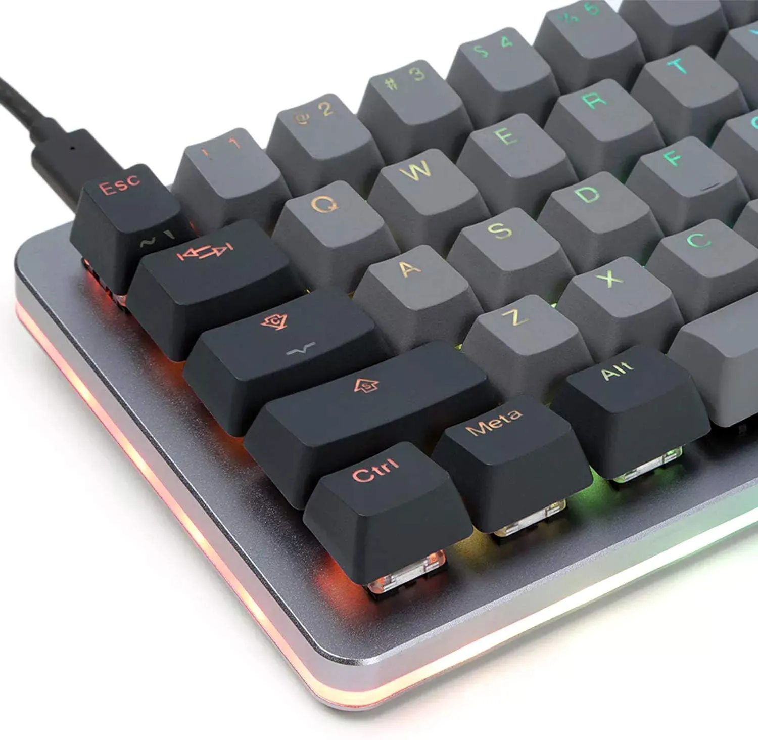 Drop ALT Mechanical Keyboard  65% (67 Key) Gaming Keyboard, Hot-Swap Switches, Programmable Macros, RGB LED Backlighting, USB-C, Doubleshot PBT, Aluminum Frame (Halo True, Gray)