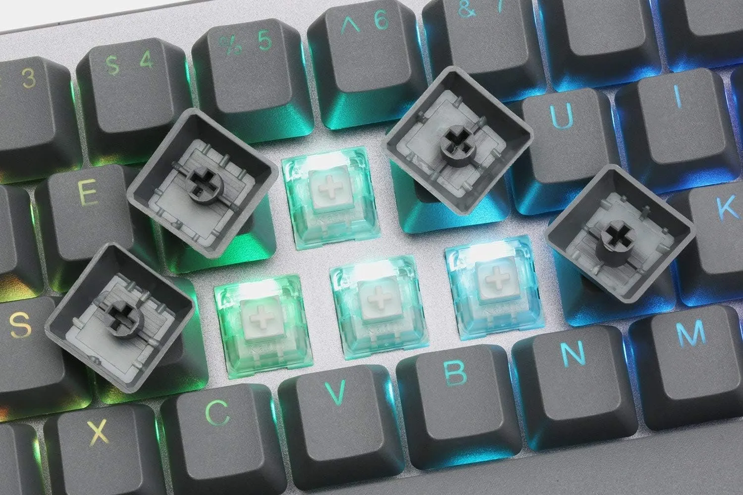 Drop ALT Mechanical Keyboard  65% (67 Key) Gaming Keyboard, Hot-Swap Switches, Programmable Macros, RGB LED Backlighting, USB-C, Doubleshot PBT, Aluminum Frame (Halo True, Gray)