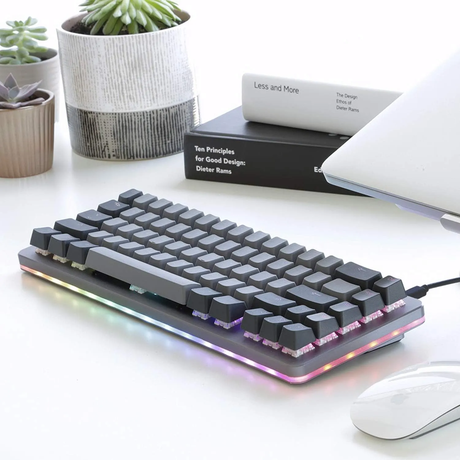 Drop ALT Mechanical Keyboard  65% (67 Key) Gaming Keyboard, Hot-Swap Switches, Programmable Macros, RGB LED Backlighting, USB-C, Doubleshot PBT, Aluminum Frame (Halo True, Gray)