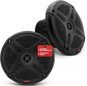 Dual 6.5'' Marine Speakers, 600W Waterproof 2-Way Coaxial Boat Audio System  Full Range Sound, Weather-Resistant Design, Ideal for Boats, Cars, Off-Road Vehicles, Universal Fit, Easy Installation