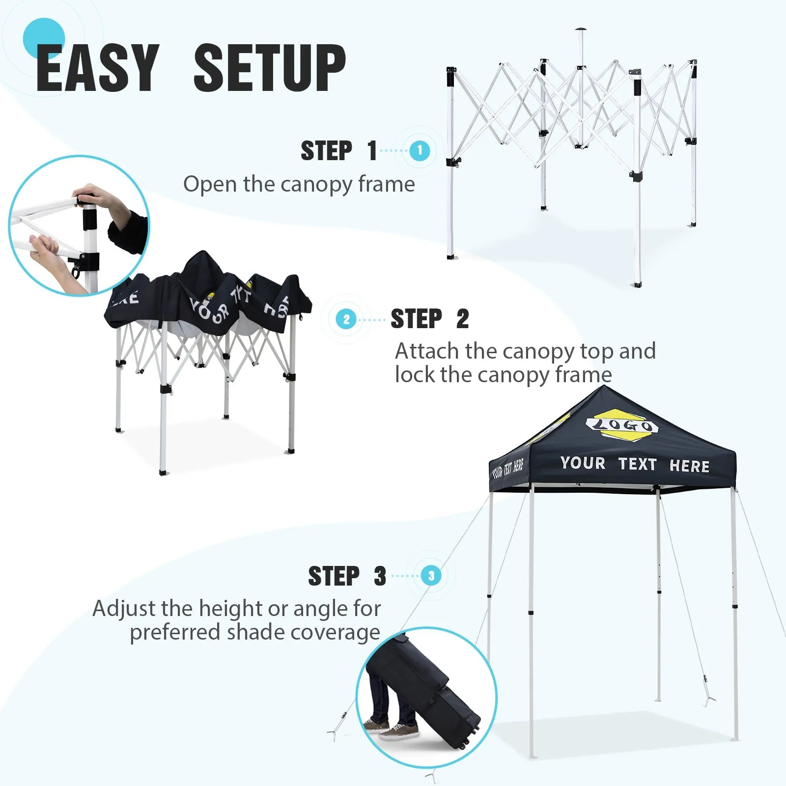 EAGLE PEAK E25 Custom Printed Canopy Tent 5x5  - CLICK TO CONFIGURE - Package Prices Start at $349.00