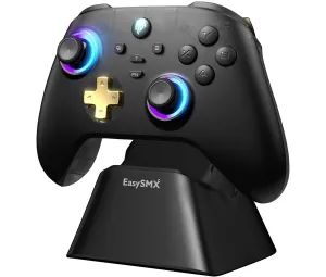 EasySMX D05 PC Controller - Enhanced Wireless Bluetooth Pro Controller with Charging Dock/Hall Sensor/RGB Lighting - No Stick Drift, No Dead Zone - Work for Windows PC, Android, Steam and Switch