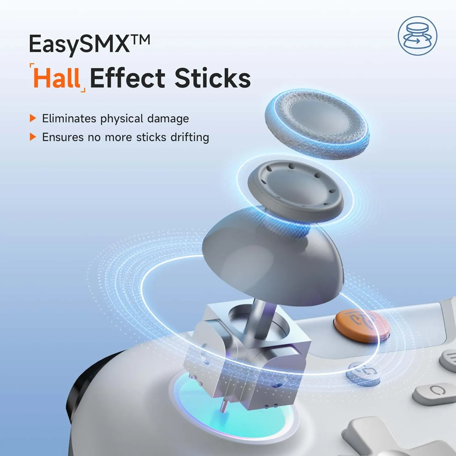 EasySMX X05 Wireless Controller for PC/Android/Steam Deck- Bluetooth Controller Gamepad with Hall Effect Joysticks and Trigger,Turbo,Rumble Vibration and RGB Lighting