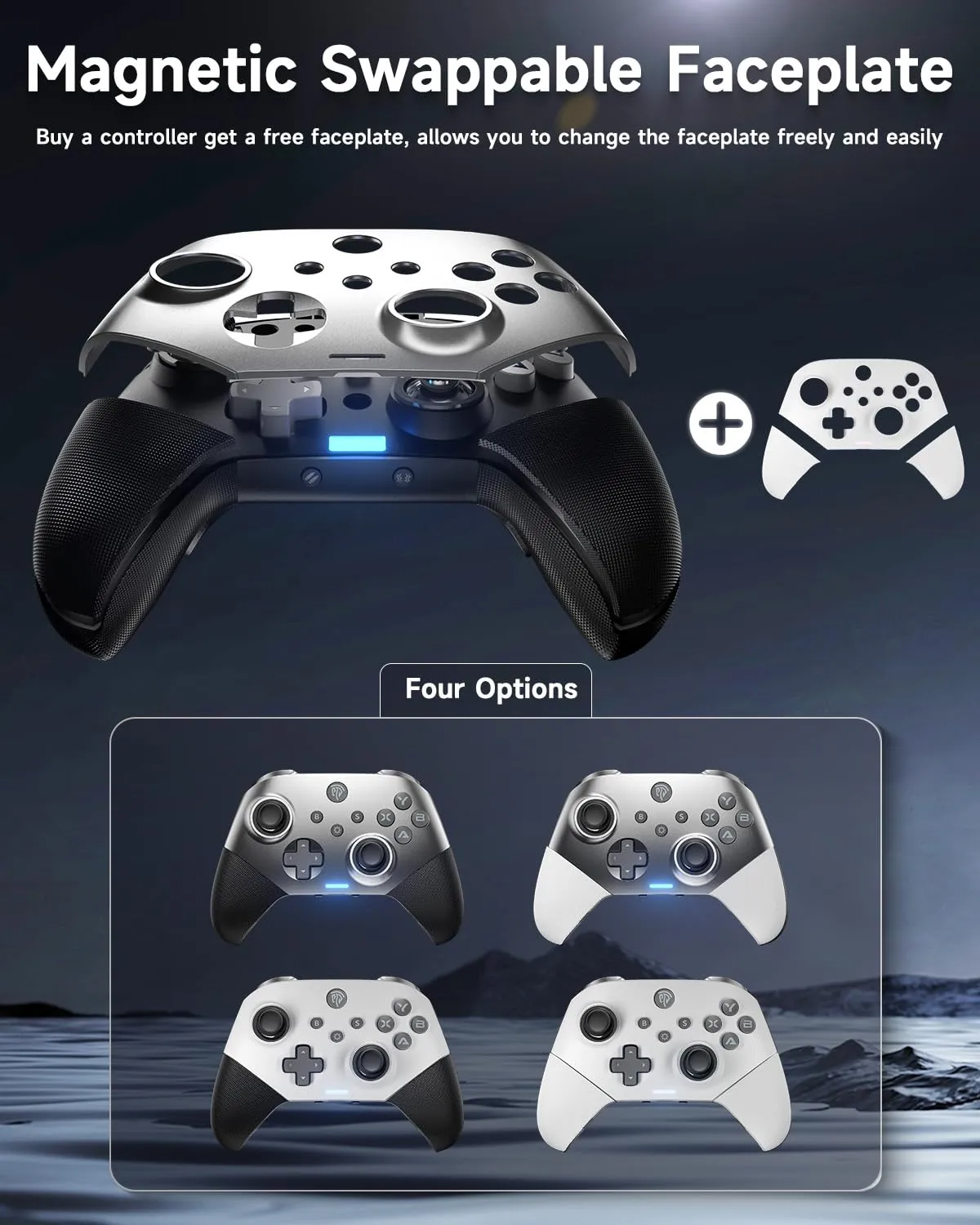 EasySMX X10 PC Controller for Black Myth: Wukong - Enhanced Wireless Bluetooth Controller with a Swappable Faceplate/Hall Joysticks and Triggers for PC/Switch/Steam/Android TV/Android and iOS Mobile