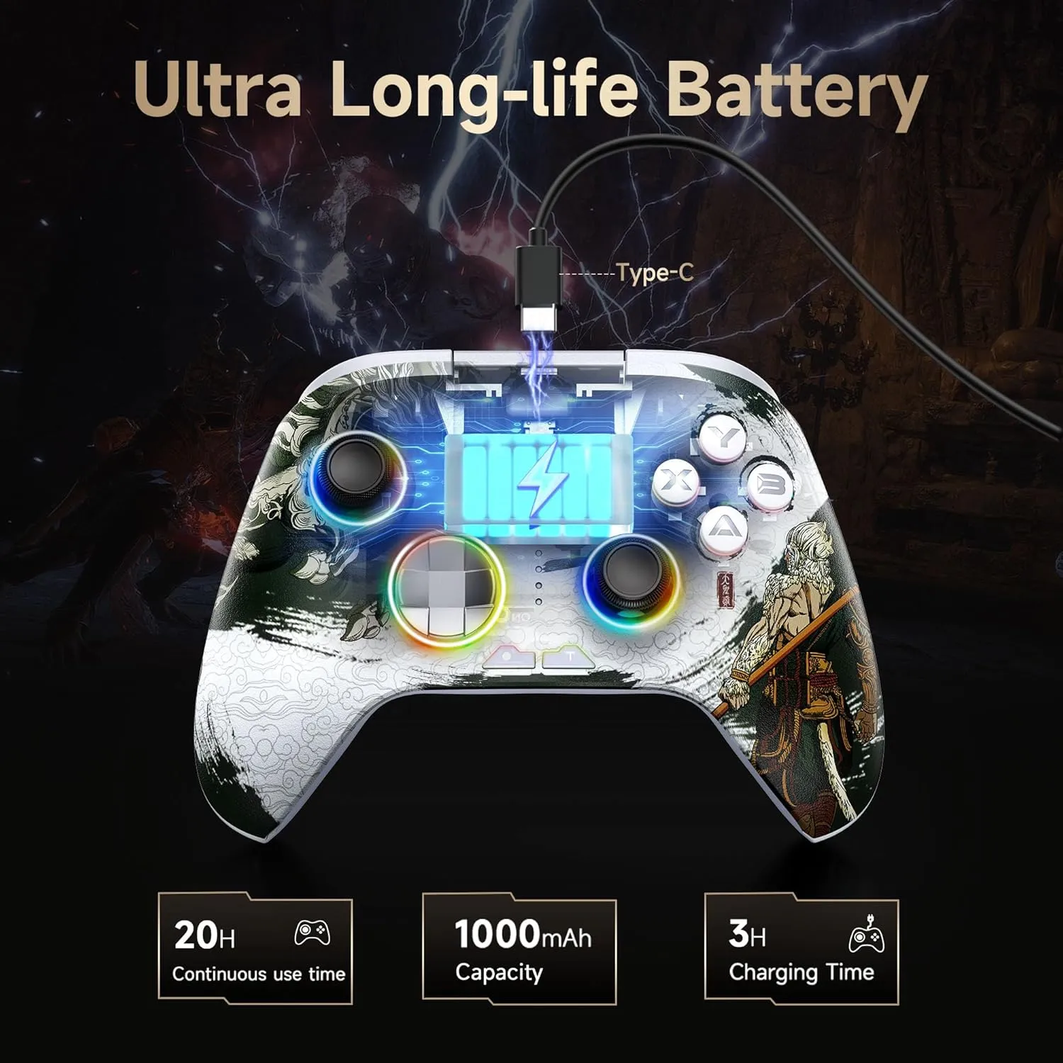 EasySMX X15 PC Controller - Enhanced Wireless Bluetooth Controller with Hall Joysticks/Hall Triggers/RGB Lighting - No Stick Drift, No Dead Zone - Work for Windows PC, Android, Steam and Switch