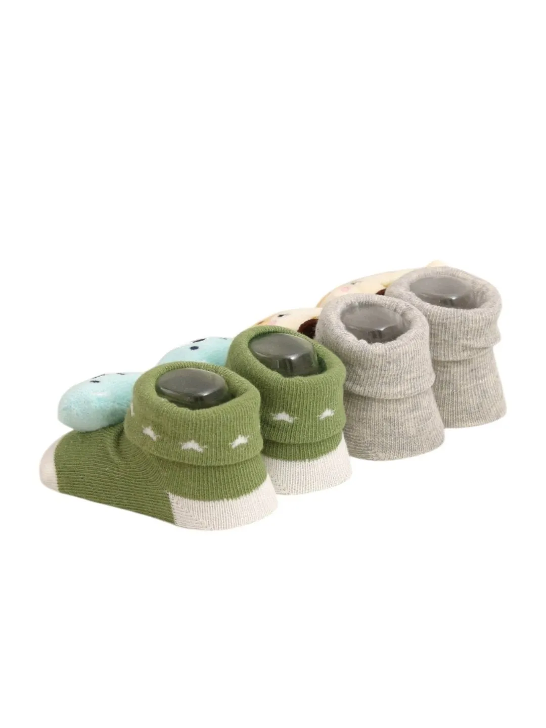 Enchanting Animal Rattle Socks Set - Cow & Bear Design