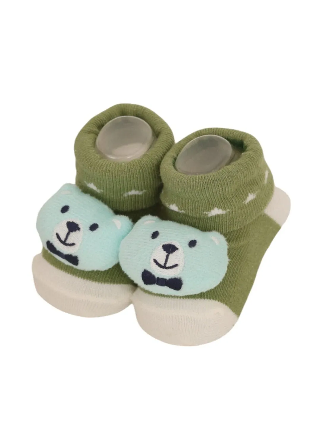Enchanting Animal Rattle Socks Set - Cow & Bear Design