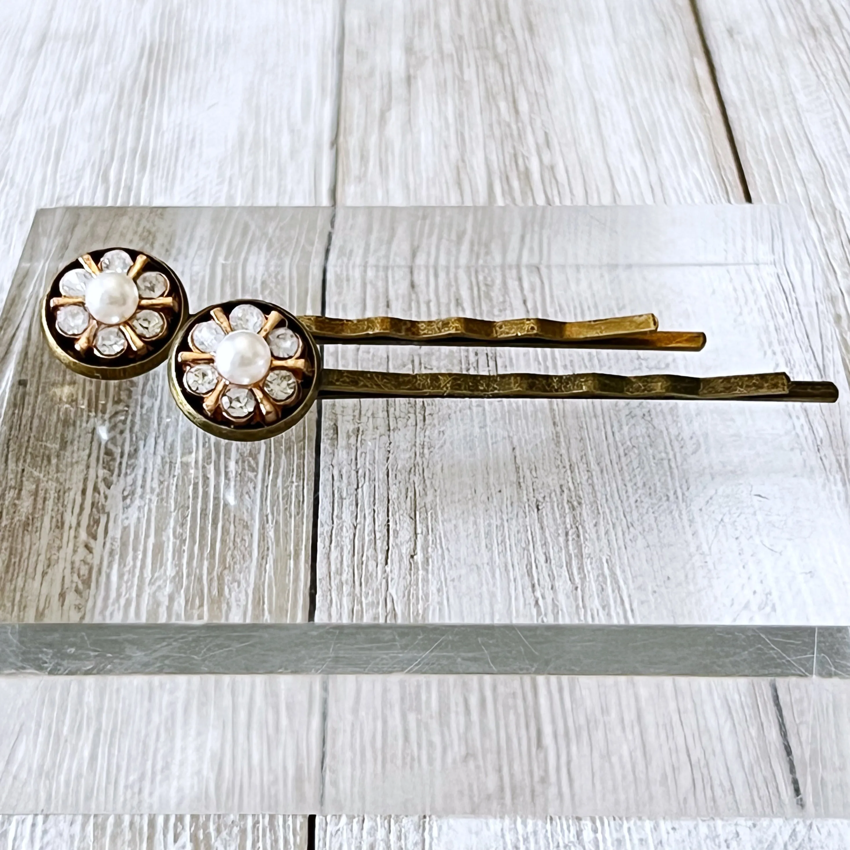Floral Rhinestone & Pearl Hair Pin Set: Elegant Accessories for Graceful Hairstyles