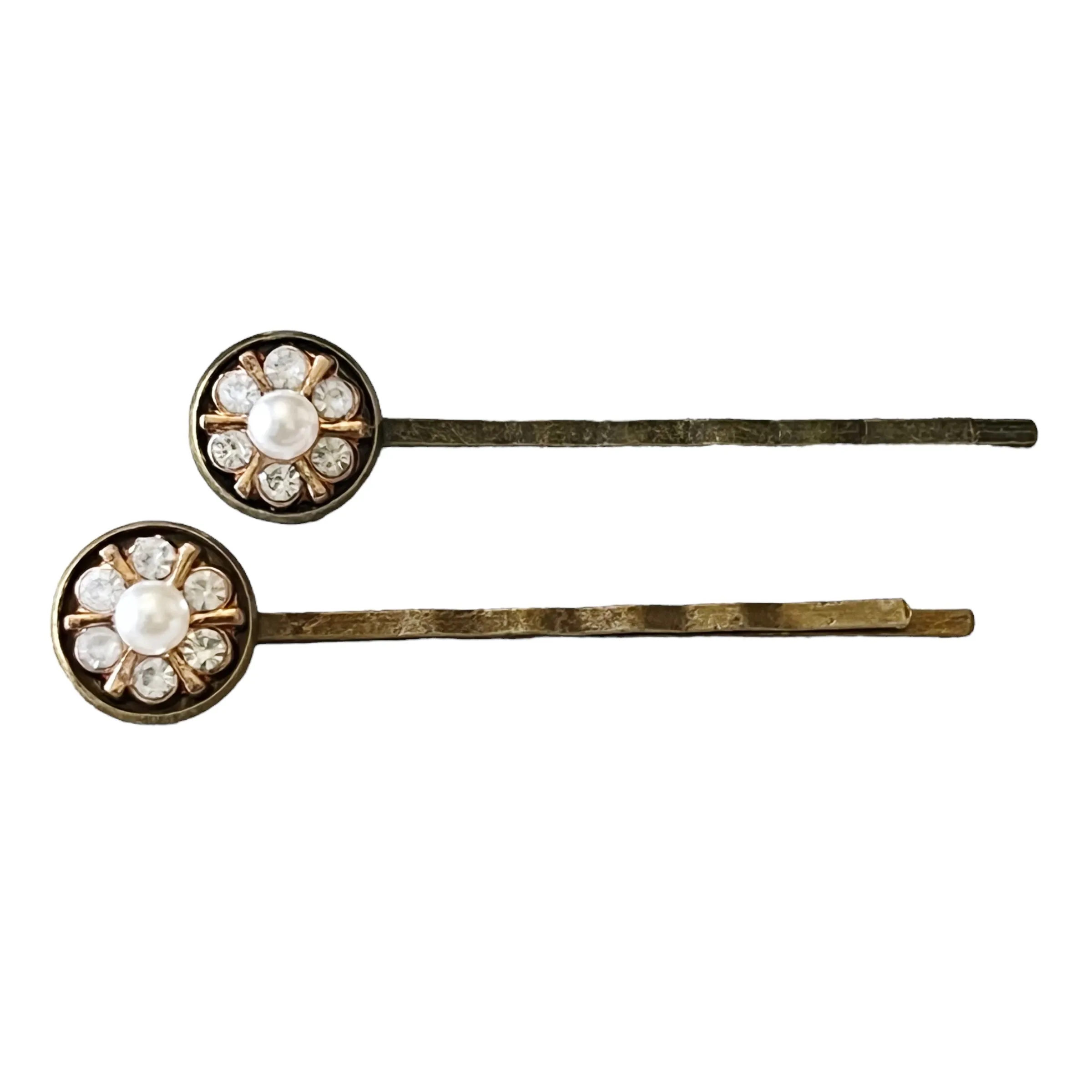 Floral Rhinestone & Pearl Hair Pin Set: Elegant Accessories for Graceful Hairstyles