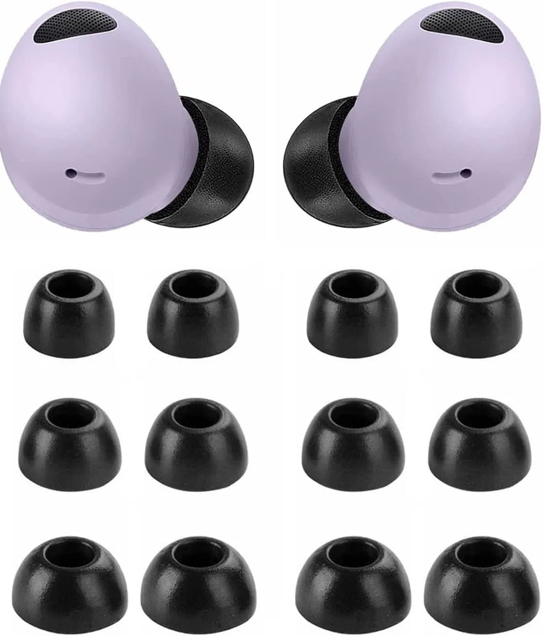 Foam Eartips Compatible with Galaxy Buds 2 Pro SM-R510 Earbuds, 6 Pairs S/M/L Sizes Soft Memory Foam Earbud Tips Eartips Compatible with Galaxy Buds 2 Pro SM-R510, 12 Black sml