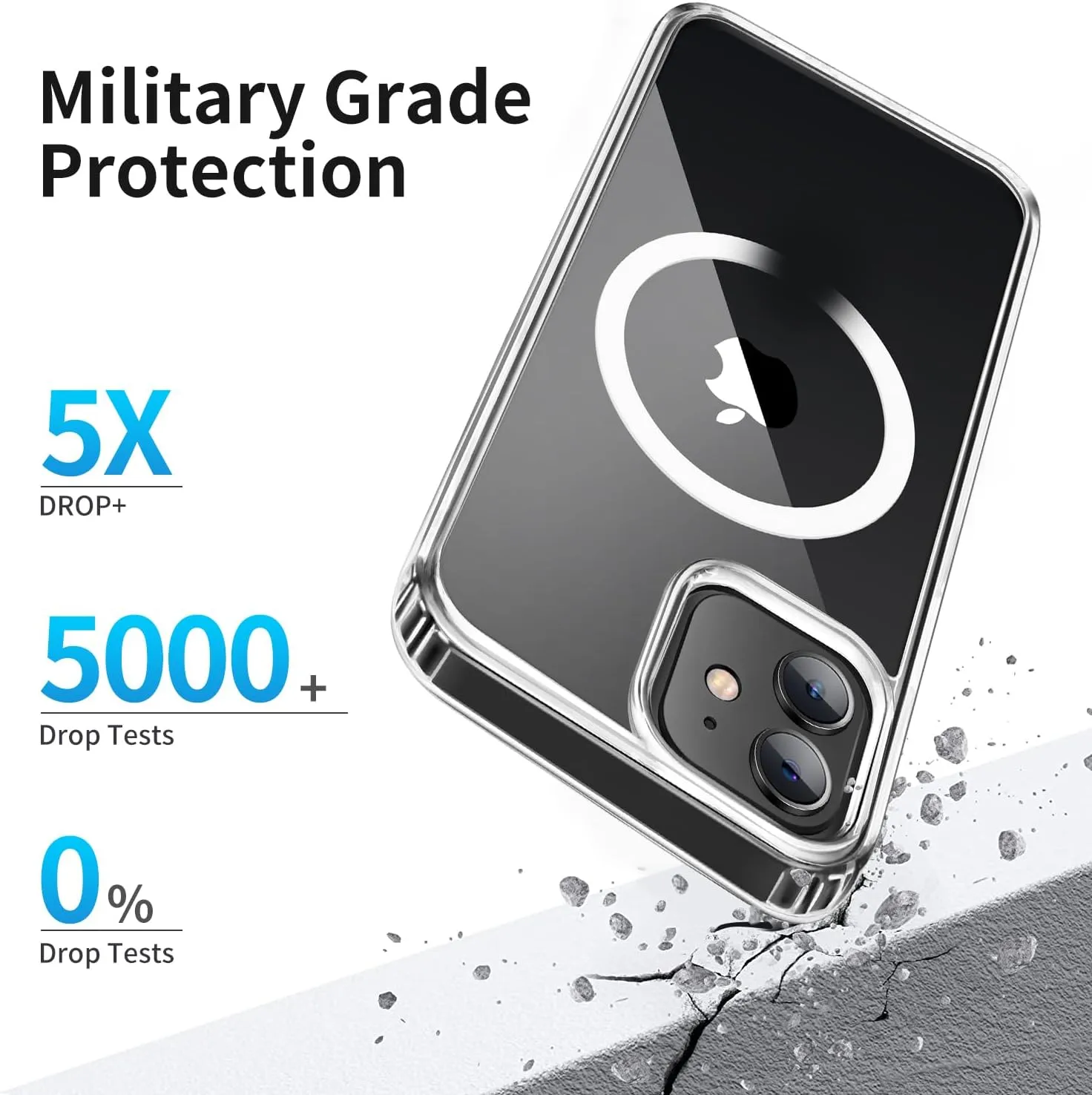 for iPhone 12/12 Pro Magnetic Case, Built in Magnets Compatible with MagSafe, Clear Hard PC Back Cover   Soft TPU Frame Slim Bumper Case for iPhone 12/12 Pro 6.1",Clear