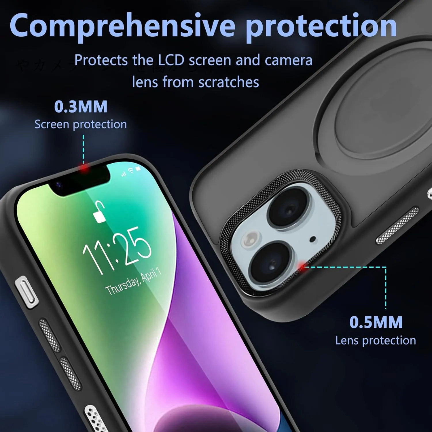 for iPhone 14 Case,iPhone 13 Case with 360 Spin Magnetic Stand Compatible with MagSafe [Built-in Invisible Bracket][with Honeycomb Cooling Holes] Good Heat Dissipation,Black