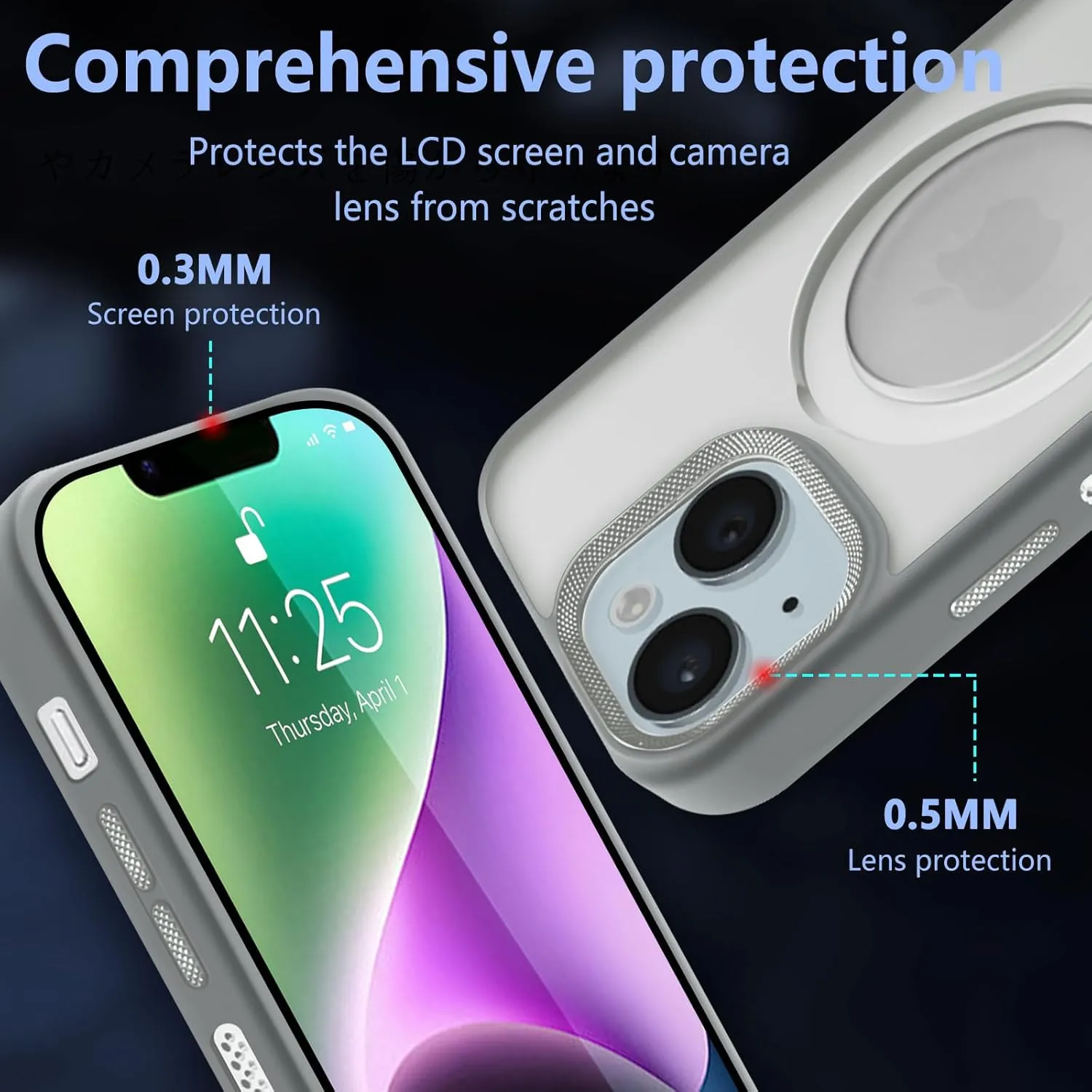 for iPhone 14 Case,iPhone 13 Case with 360 Spin Magnetic Stand Compatible with MagSafe [Built-in Invisible Bracket][with Honeycomb Cooling Holes] Good Heat DissipationGrey
