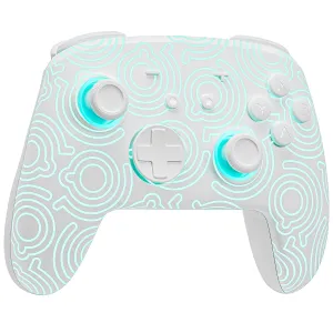 FUNLAB Switch Pro Controller Wireless White Compatible with Switch/OLED/Lite, Firefly Bluetooth Remote Gamepad with Hall Effect Joysticks/RGB 7 LED Colors/Paddle/Turbo/Motion Control