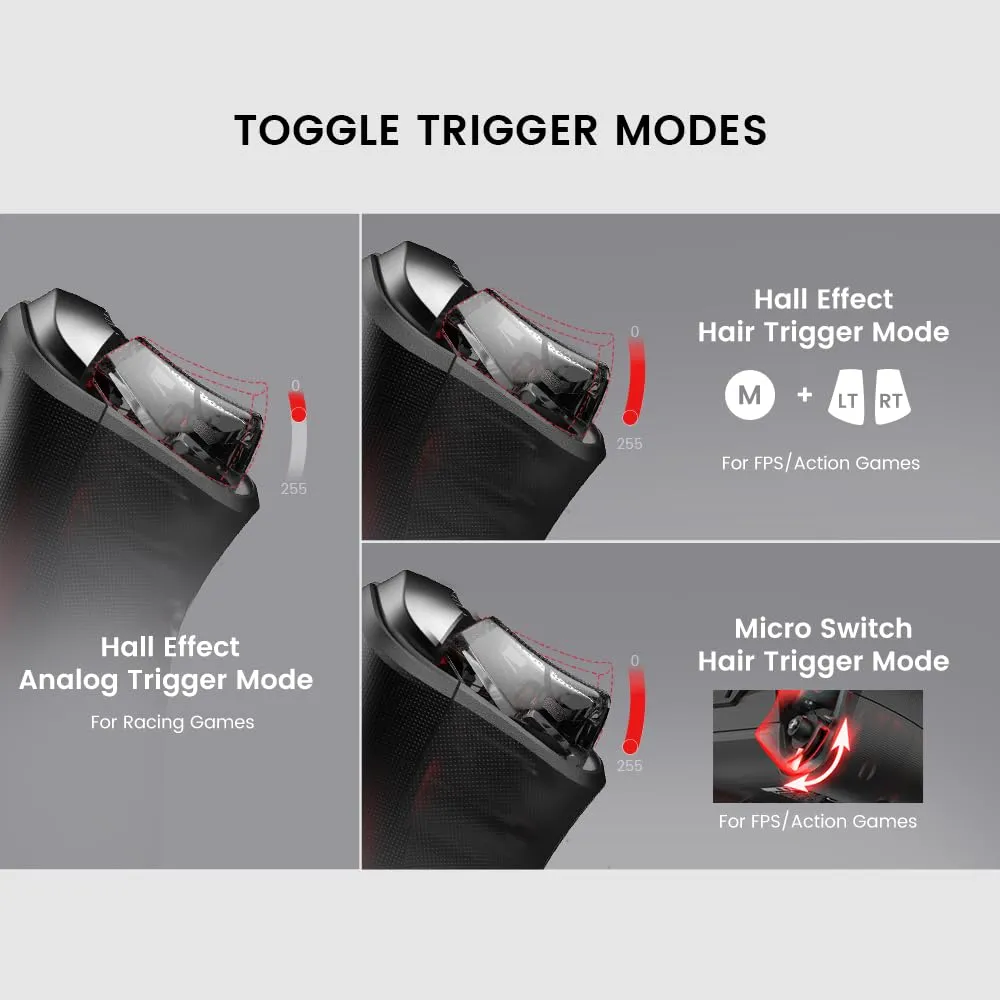 GameSir Cyclone 2 Multiplatform Wireless Controller- TMR Electromagnetic Joysticks&Hall Effect Switch triggers,6-axis Gyro Gaming Controller for Switch/PC/iOS/Android/Steam (Phantom White Bundle)