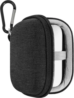 Geekria Shield Earbuds Case Compatible with Echo Buds 2nd Gen True Wireless, Replacement Hard Shell Travel Carrying Bag with Carabiner Clip (Grey)