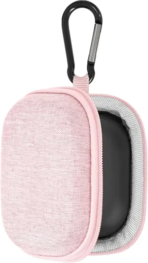 Geekria Shield Earbuds Case Compatible with Jabra Elite 10 Gen 2, Elite 75t, Elite 65t, Elite10 True Wireless Earbuds, Replacement Hard Shell Travel Carrying Bag with Carabiner Clip (Pink)